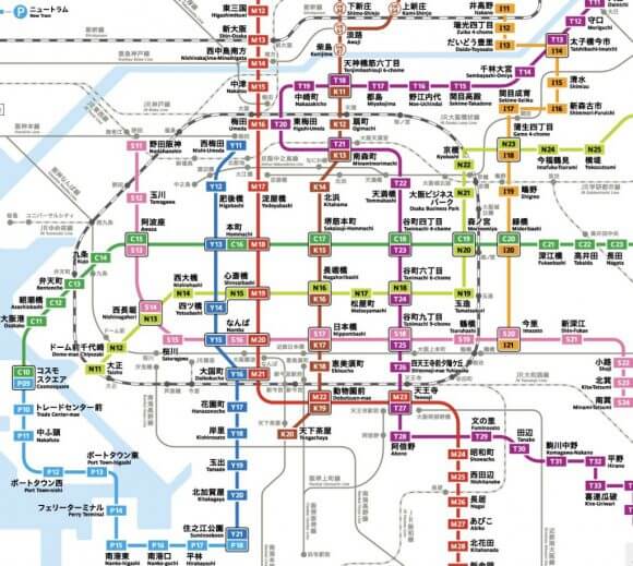 大阪市内路線図