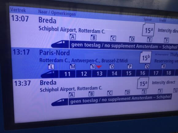 オランダ・アムステルダム〜ベルギ・ブリュッセルーを電車（タリス）移動