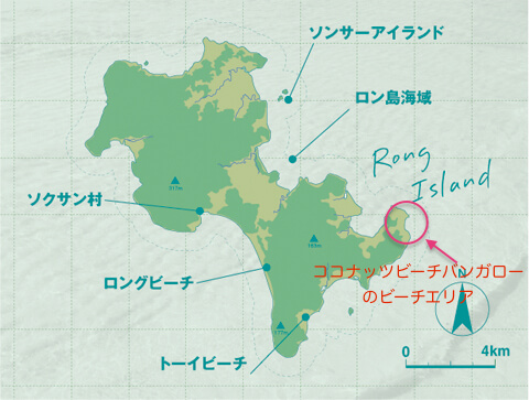 ロン島　ホテル　地図
